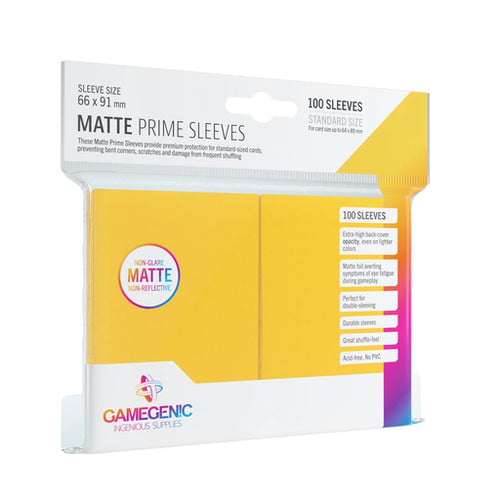 Pack Matte Prime Sleeves Standard Yellow 66X91 Mm (100)